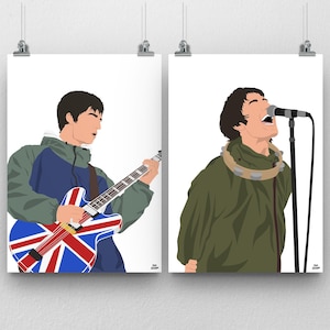 Oasis Print: Liam & Noel Gallagher Fan Art Poster (Double Print)