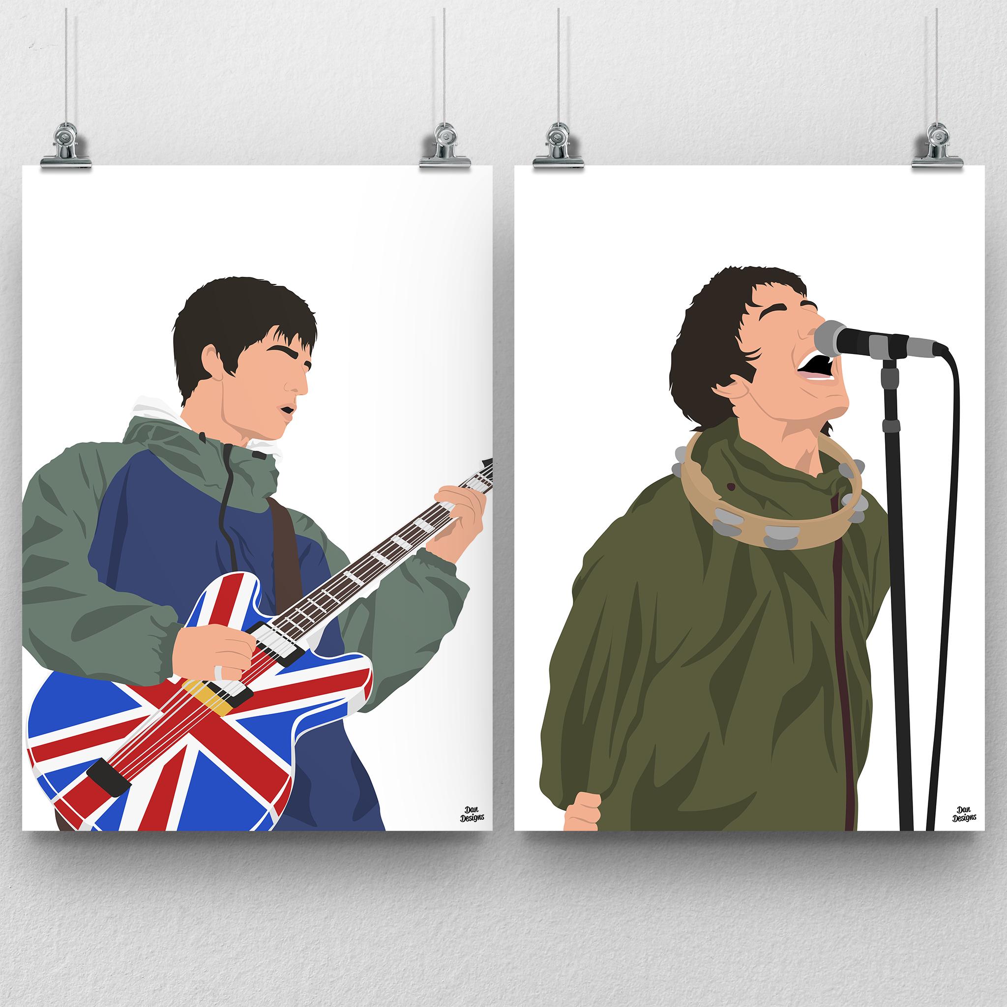 Oasis Print: Liam & Noel Gallagher Fan Art Poster (double Print