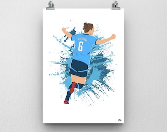 Viv Miedema Print – Plakat piłkarski dla kobiet Man City