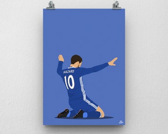 エデン・アザールのサイン入りチェルシーサッカー写真 - Etsy 日本