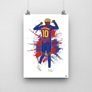 Lamine Yamal Barcelona Poster – Minimalist Football Print, Barca Wall Art, La Liga Gift for Fans, Soccer Decor for Bedroom