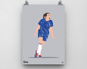 Guro Reiten Chelsea Print - Plakat piłkarski dla kobiet