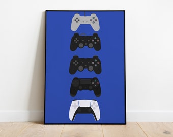 Playstation Controller Poster Ps1 Ps2 Ps3 Ps4 Ps5 Gaming Etsy 日本