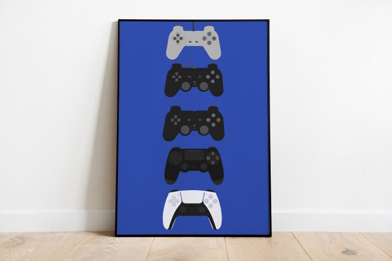 Playstation Controller Poster Ps1 Ps2 Ps3 Ps4 Ps5 Gaming Etsy