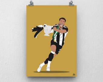 Jacob Murphy Trophy Print -  League Cup Newcastle Utd Football Poster