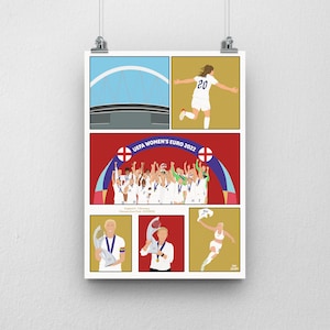 England Lionesses Football Poster -  Euros Winners Wembley Print