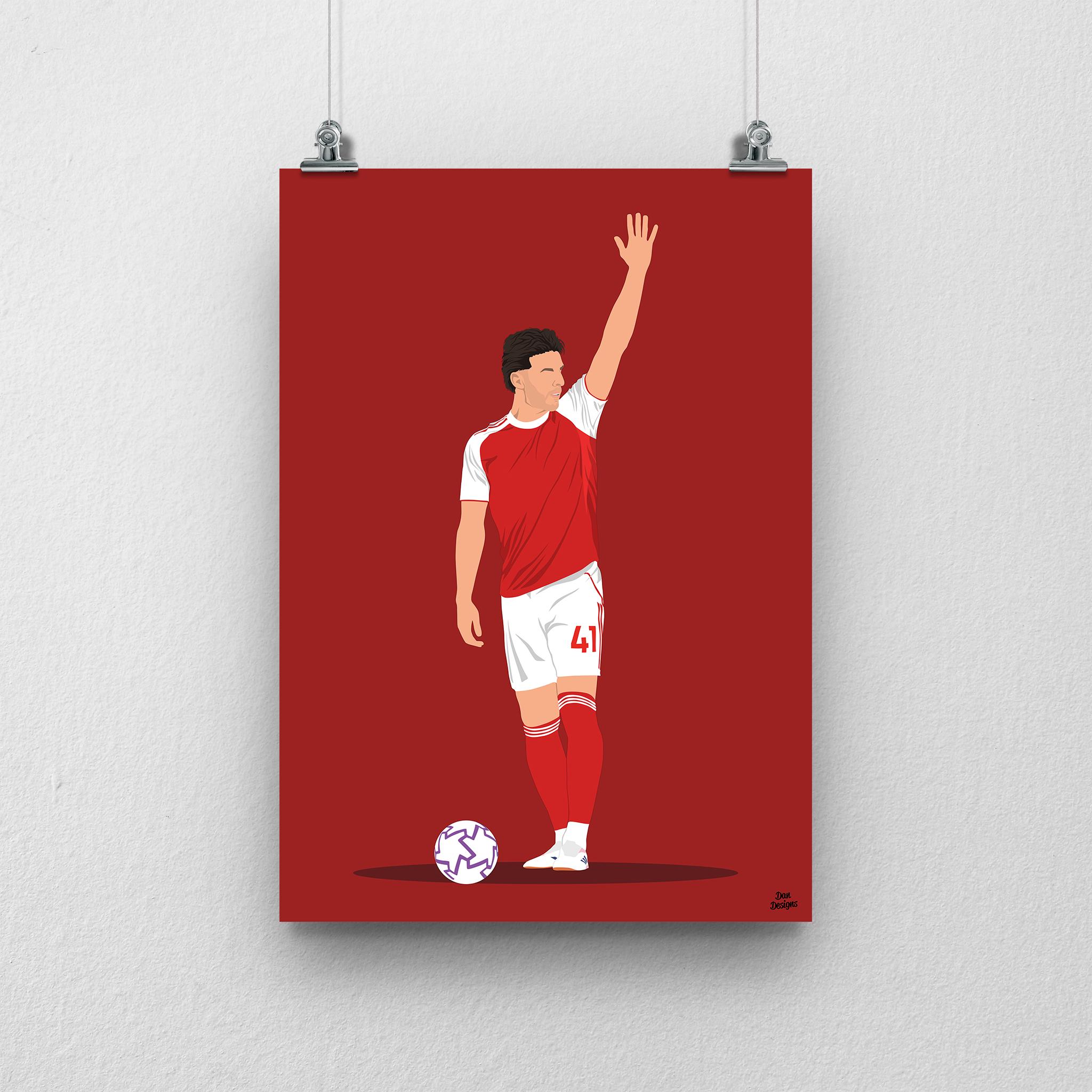 【希少】Aldersonオルダーソン サッカー オリンピック 大型絵画 デクラン・ライス アーセナル ポスター – イングランド代表ミッド