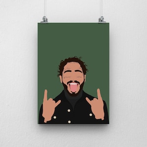 Post Malone Poster - Hip Hop Rap Music A3, A4 Physical Poster Design!
