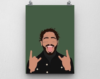 Post Malone-affisch - Hiphop-rapmusik A3, A4 fysisk affischdesign!