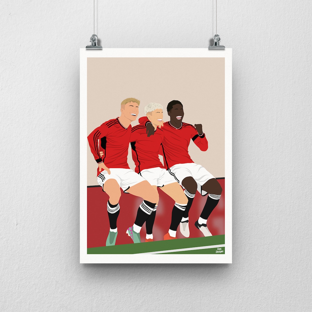 Alejandro Garnacho Rasmus Hojlund Kobbie Mainoo Photo Print Man Utd Football Poster Etsy Ireland