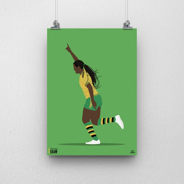 Impression de Khadija Shaw - Poster de football féminin de la Jamaïque