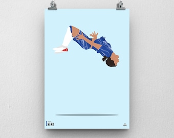 Sam Kerr Chelsea Print - Plakat piłkarski dla kobiet Chelsea