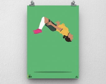Stampa di Sam Kerr - Poster della squadra di calcio femminile australiana