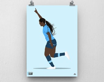 Khadija Shaw Print – plakat piłkarski dla kobiet Man City