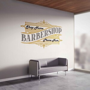 Personalized Barber Logo, Barber Shop Storefront Decal, Window Sticker ...