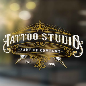 Personalized Tattoo Logo, Tattoo Studio Storefront Decal, Window ...