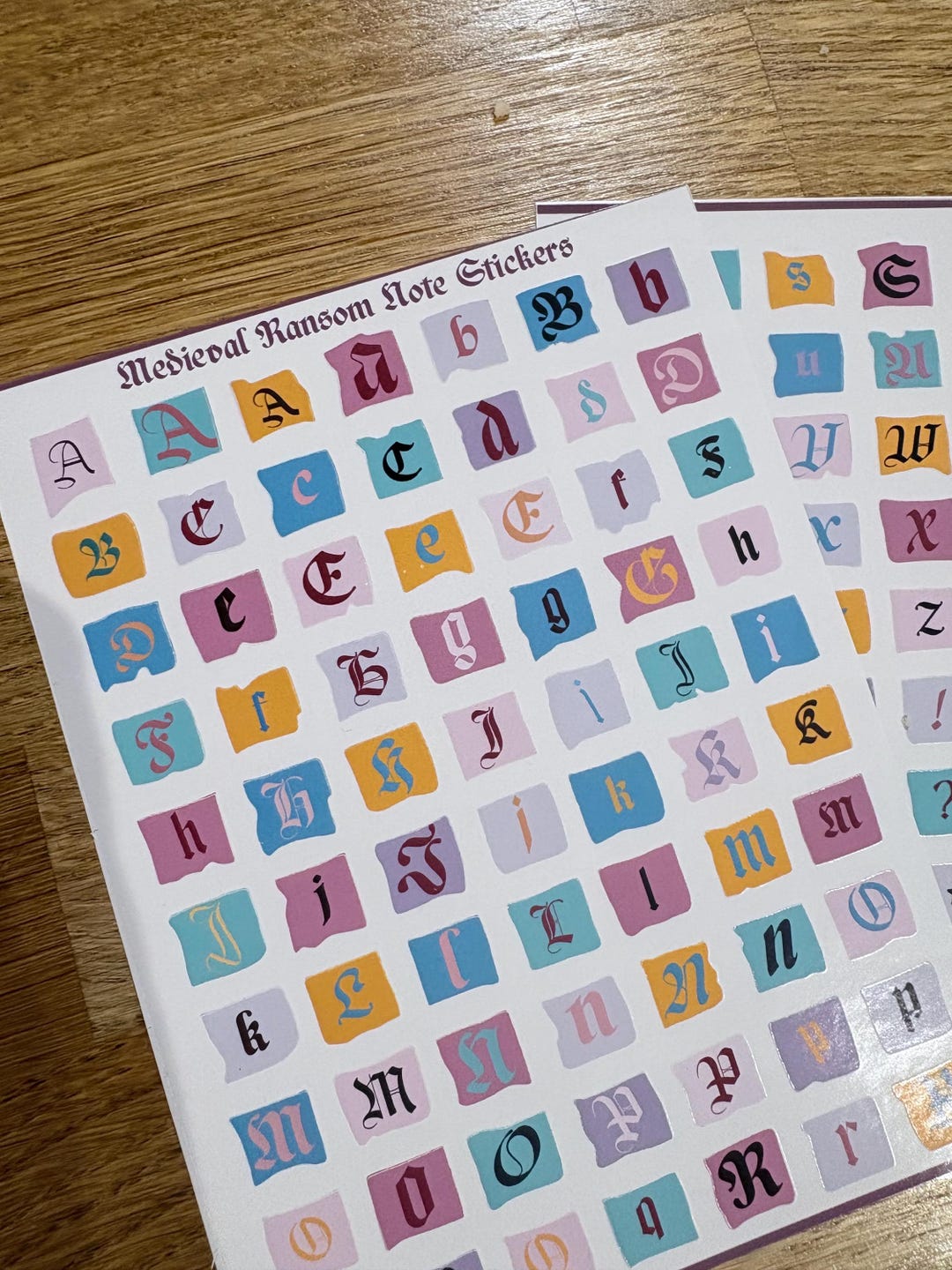 Gothic Ransom Letters Medieval Ransom Letter Stickers – Gothic Alphabet Sheets for Dark ...