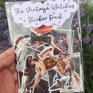 Paquete de pegatinas de brujas vintage / Arte feminista / Pegatinas góticas para Kindle, portátil, tarot y journaling imagen 10