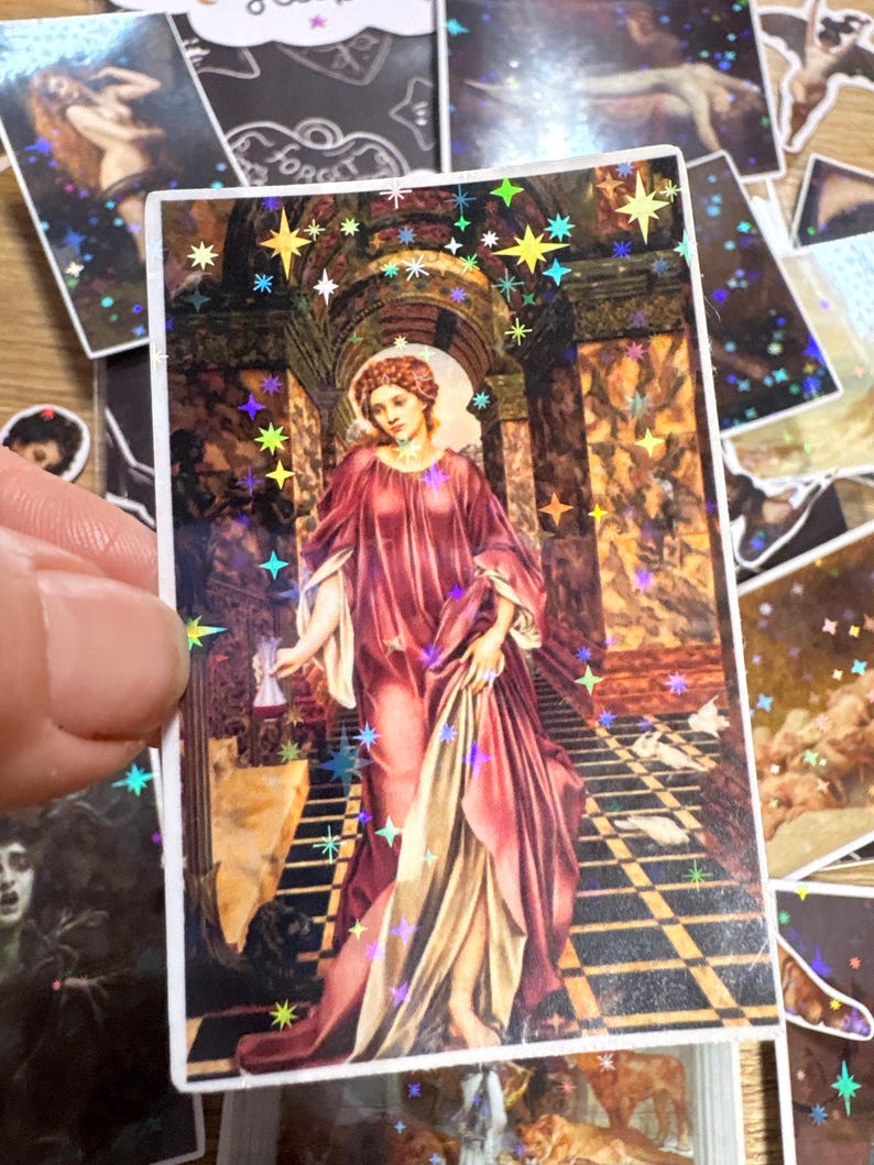 Paquete de pegatinas de brujas vintage / Arte feminista / Pegatinas góticas para Kindle, portátil, tarot y journaling imagen 11