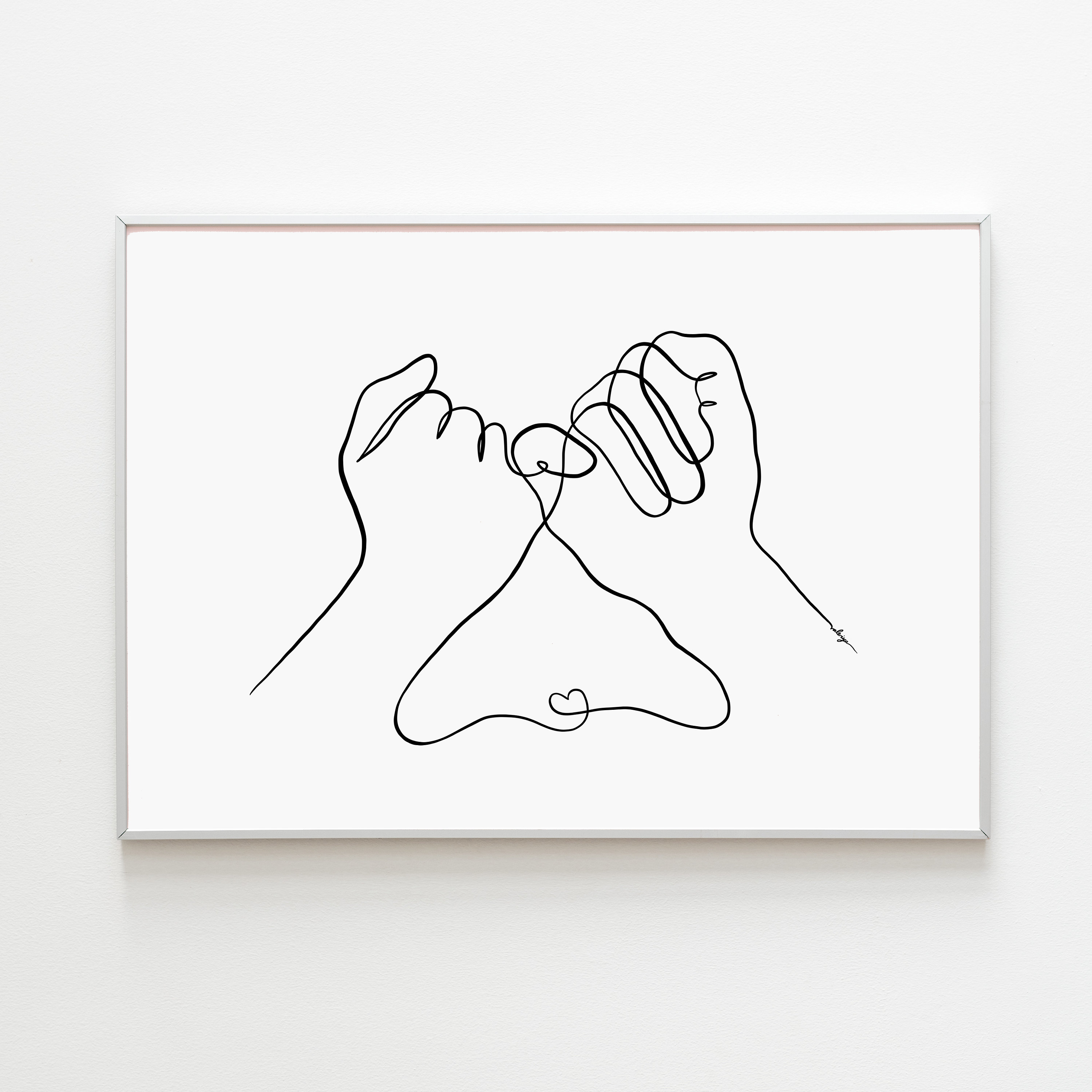 Pinky Promise Thick Line Art Print for Sale by hollyferguson