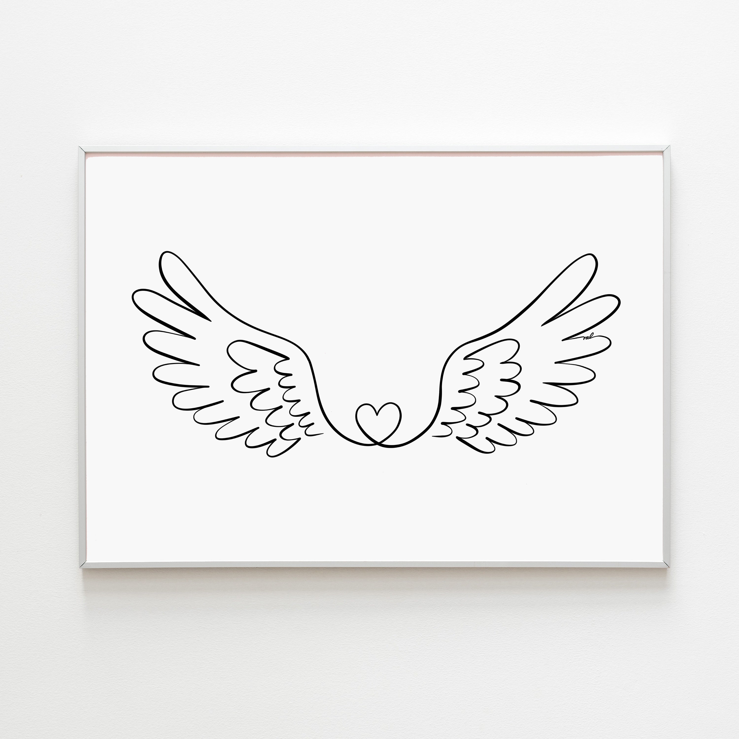 Angel Wings Line Art Print, Guardian Angel Print, Spiritual Wall Art, One Line  Drawing Poster, Digital Download - Etsy, image size:3000x3000