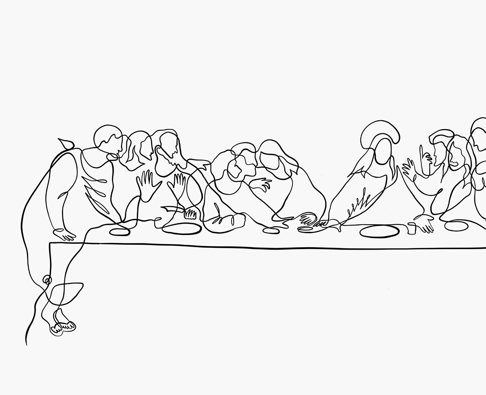 The Last Supper Wall Art Christian Modern Line Art Jesus Etsy UK