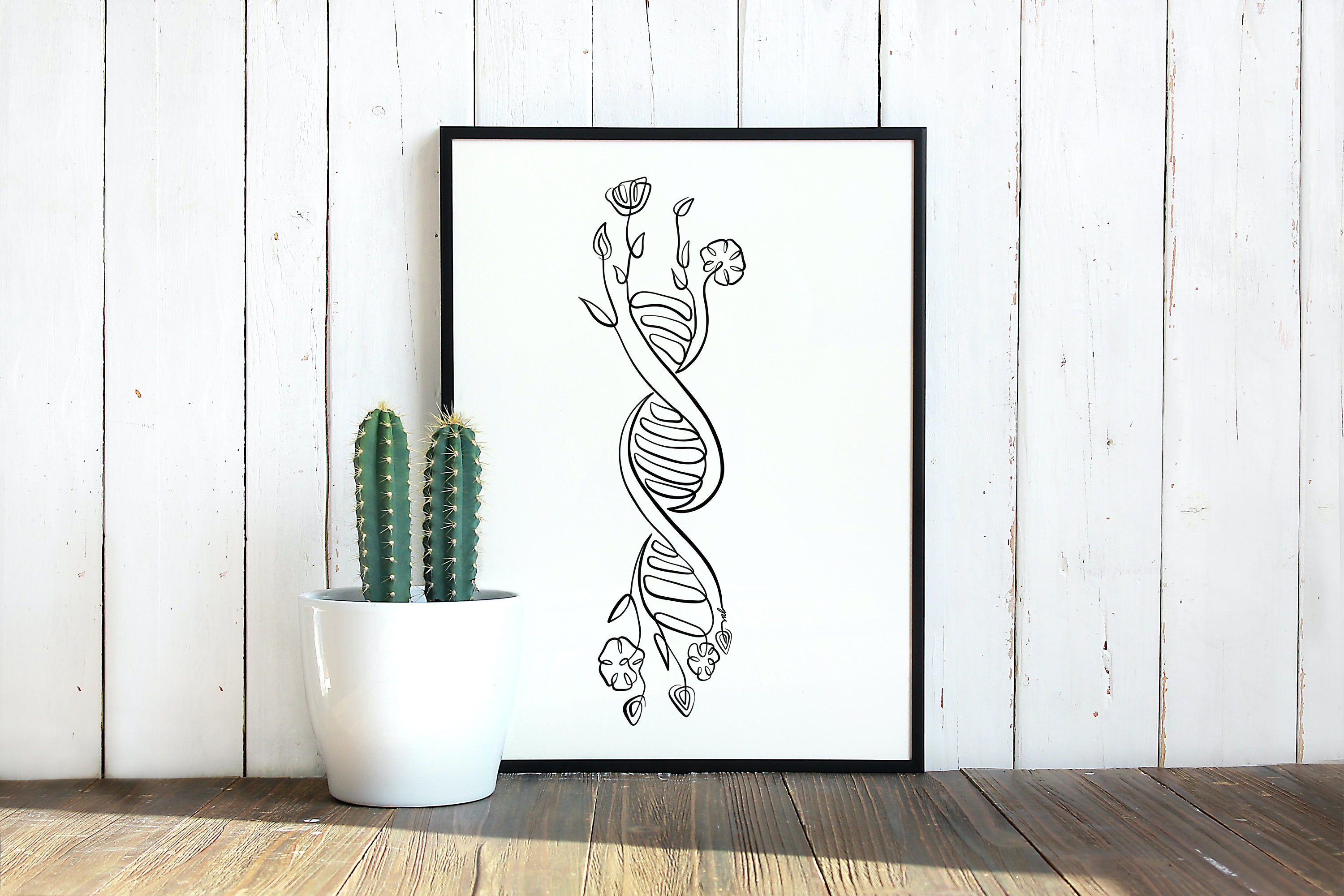 DNA Art Print Dessin ADN Human DNA Artwork, Abstract Genetics