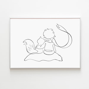 Le Petit Prince Nursery Wall Art, The Little Prince Print, Little Prince Printable Wall Art, Little Prince And Fox Friendship Gift