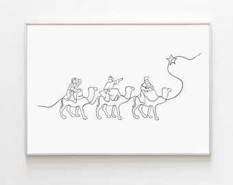 Heilige Drei Könige Kunstdruck Drei weise Druck, Krippe Szene druckbare Wanddekor moderne christliche Wandkunst-katholische Weihnachtsplakate