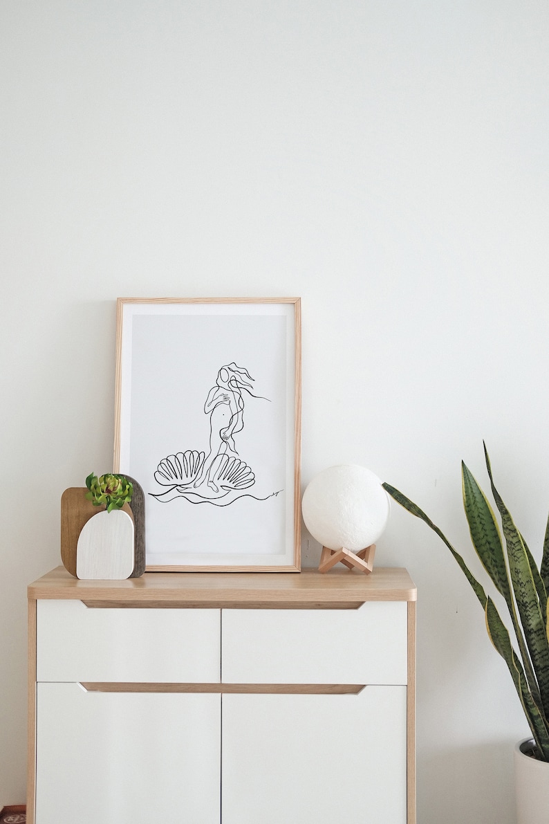 Birth of Venus Wall Art Print, Minimalist Greek Goddess Printable ...