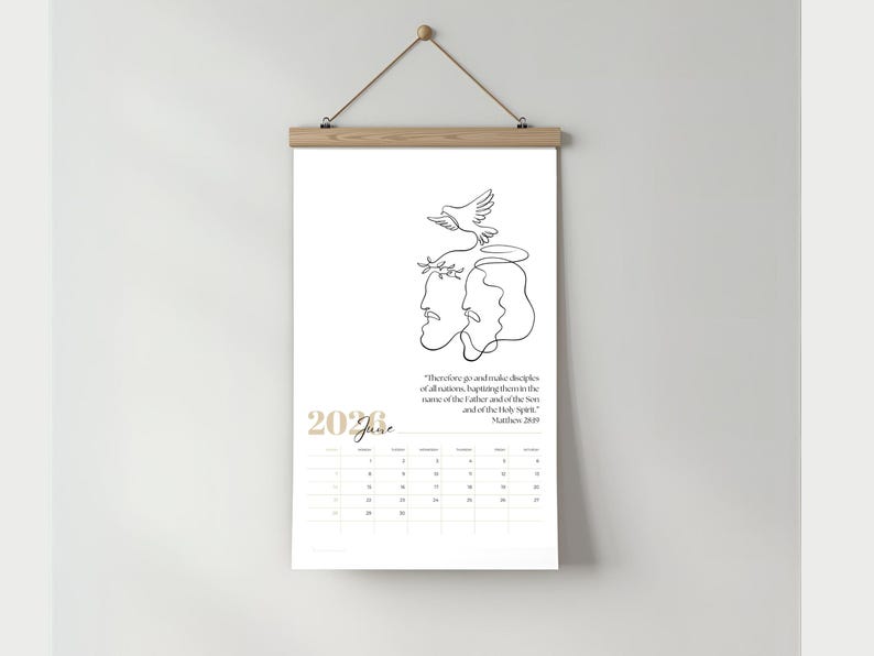 Christian 2026 Calendar Printable, Modern Catholic Bible Verse Quotes ...