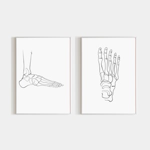 Orthopedic Wall Art Set Of 2 Prints Physical Therapy Posters Chiropractic Print Podiatry Office Decor Foot Line Drawing Medical Printable