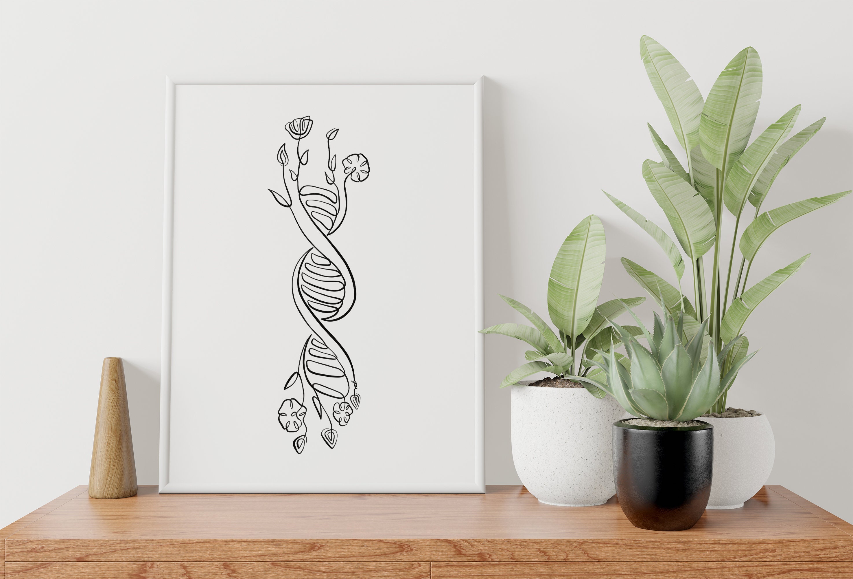 DNA Art Print Dessin ADN Human DNA Artwork, Abstract Genetics