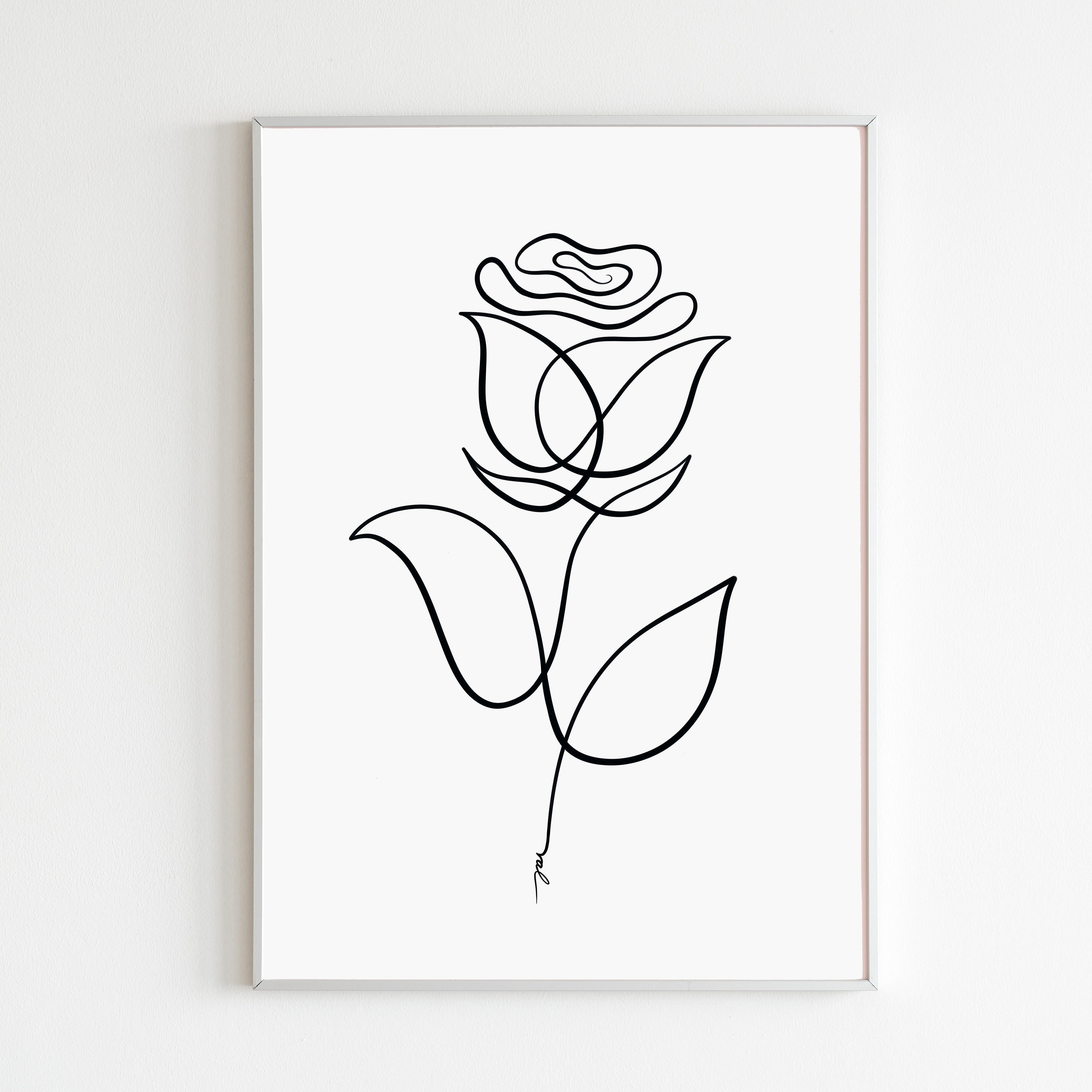 Illustration Of A Rose Line Art Logo Design High-Res Vector Graphic - Getty  Images