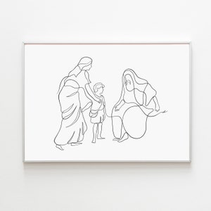 Può includere: Un disegno a linea di una famiglia con una madre, un padre e un bambino. La madre tiene la mano del bambino, e il padre è seduto con la mano sulla spalla del bambino. Il disegno è fatto in uno stile semplice e minimalista.