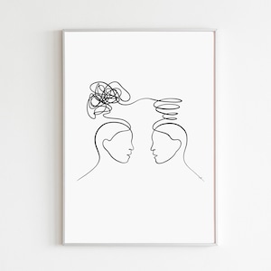 Therapy Poster Therapist Office Wall Art Talking Helps Office Decor Mental Health Art Counsellor Office Art Print Talking Heads Artwork