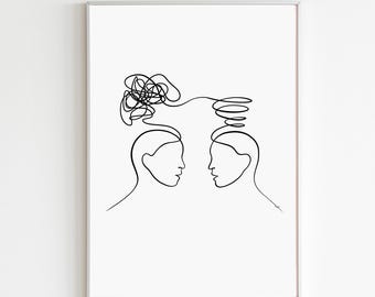 Therapy Poster Therapist Office Wall Art Talking Helps Office Decor Mental Health Art Counsellor Office Art Print Talking Heads Artwork