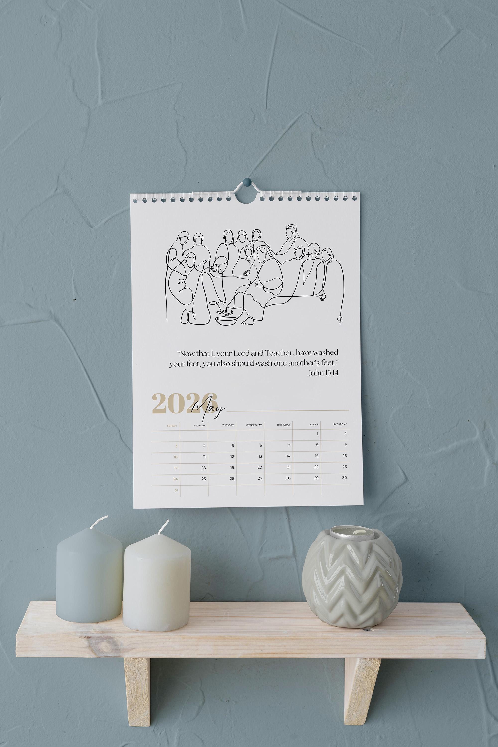 Christian Calendar 2026, Printable Catholic Month Planner, Bible Verse ...