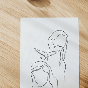 Holy Trinity Art Print, Jesus Line Art, Lds Poster, Abstract Trinity, Christian Modern Posters, Alternative Biblical Art, Father Spirit Son image 3