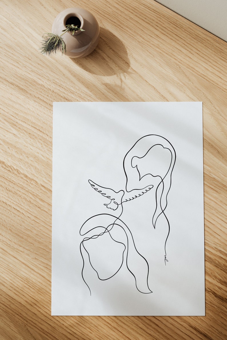 Holy Trinity Art Print, Jesus Line Art, Lds Poster, Abstract Trinity, Christian Modern Posters, Alternative Biblical Art, Father Spirit Son image 3
