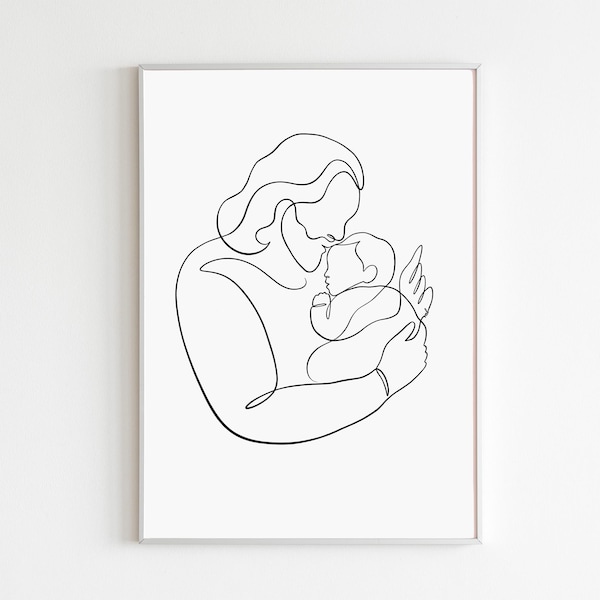 Jesus Holding Angel Baby Art Print, Miscarriage Memorial Wall Decor, Infant Loss Poster, Pregnancy Grief Support Commemorative Downloadable