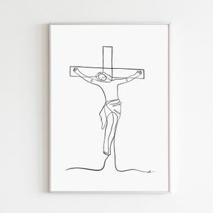 The Crucifixion Of Jesus Wall Art, Jesus Christ Art Print, Wall Crucifix, Modern Christian Art, LDS Wall Art, Good Friday Decor