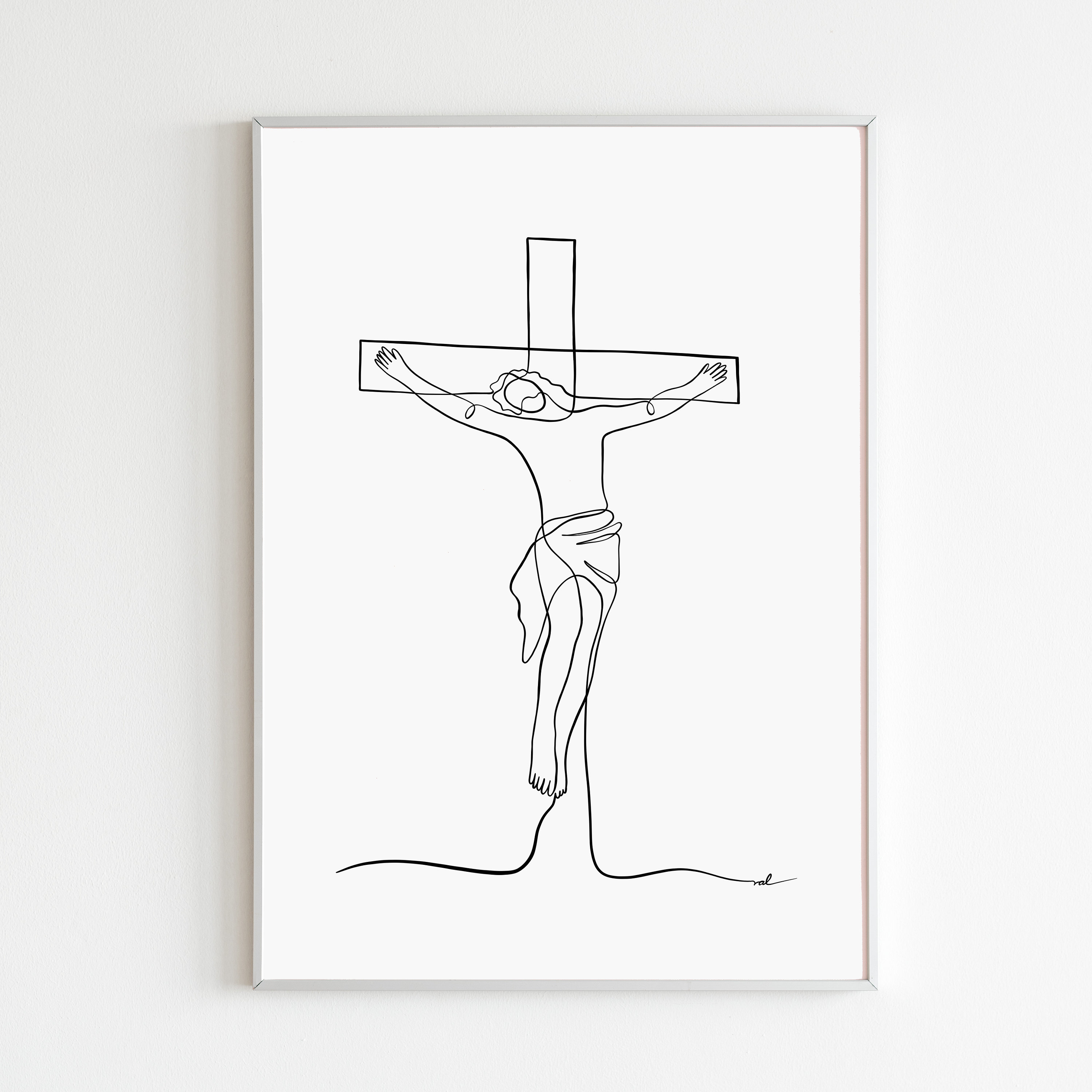 キリストの磔刑 モノクロリトグラフ キリストの磔刑 モノクロ