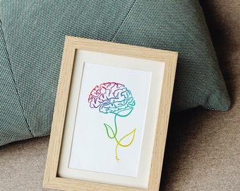 Brain Art Bloem Anatomie Print Psychologie Neuroloog Arts Geschenken Medische Poster Wall Art Canvas Schilderij Kliniek Home Decor (Color : Picture 1, Size : 30x40cm No Frame
