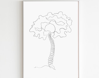 Chiropractic Art Spine Art Print Physical Therapy Art Spine Anatomy Art Print Chiropractic Poster Human Anatomy Print Chiropractor Gift