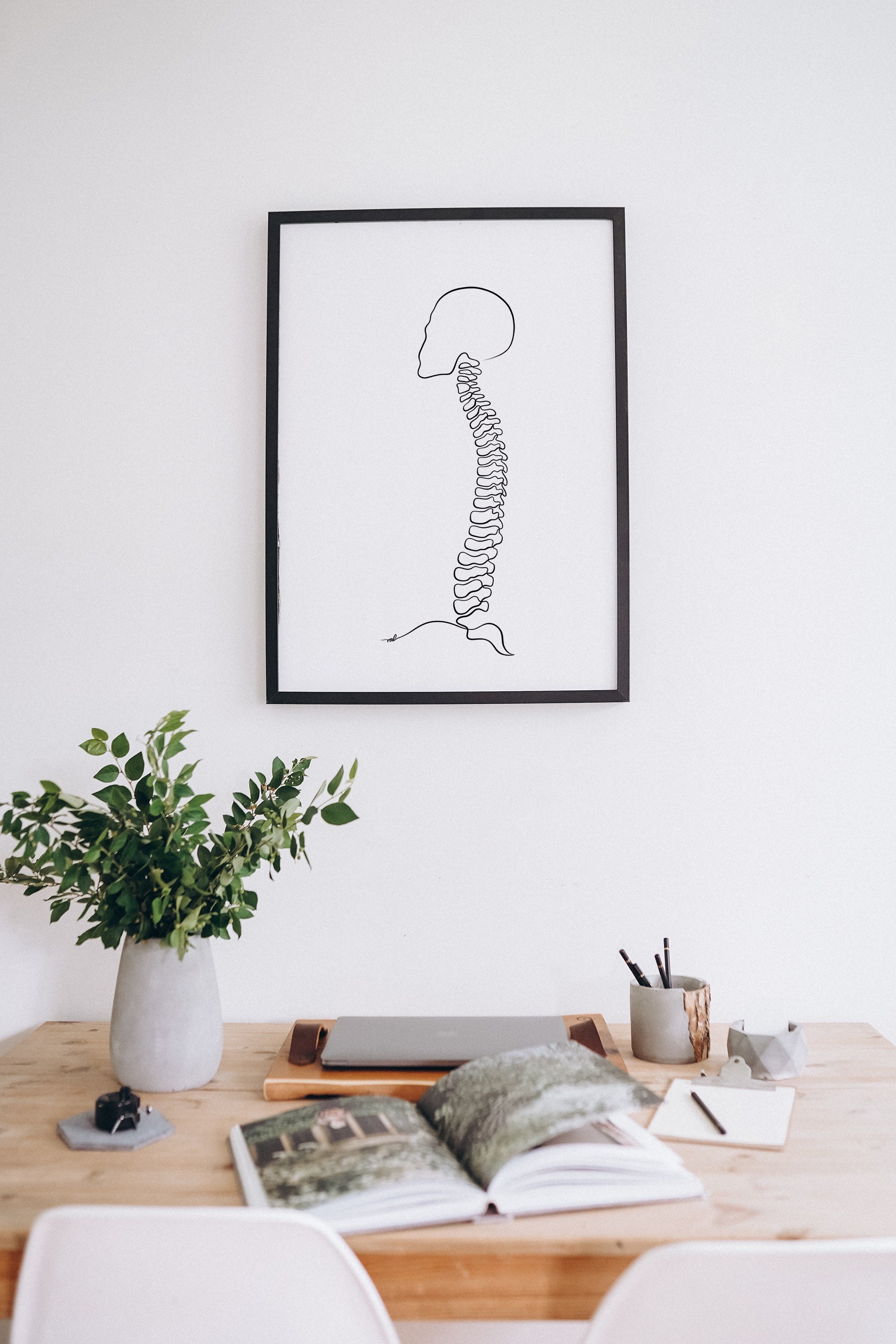 Heilkee Line Art Anatomia – Poster Terapia 4 Pezzi, Decorazione Parete Boho Minimal Per Ufficio Medico O Soggiorno