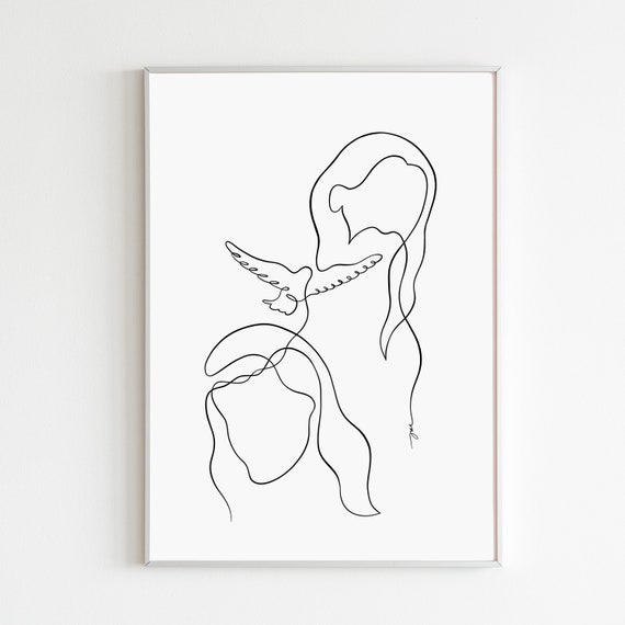 Holy Trinity Art Print, Jesus Line Art, Lds Poster, Abstract Trinity, Christian Modern Posters, Alternative Biblical Art, Father Spirit Son