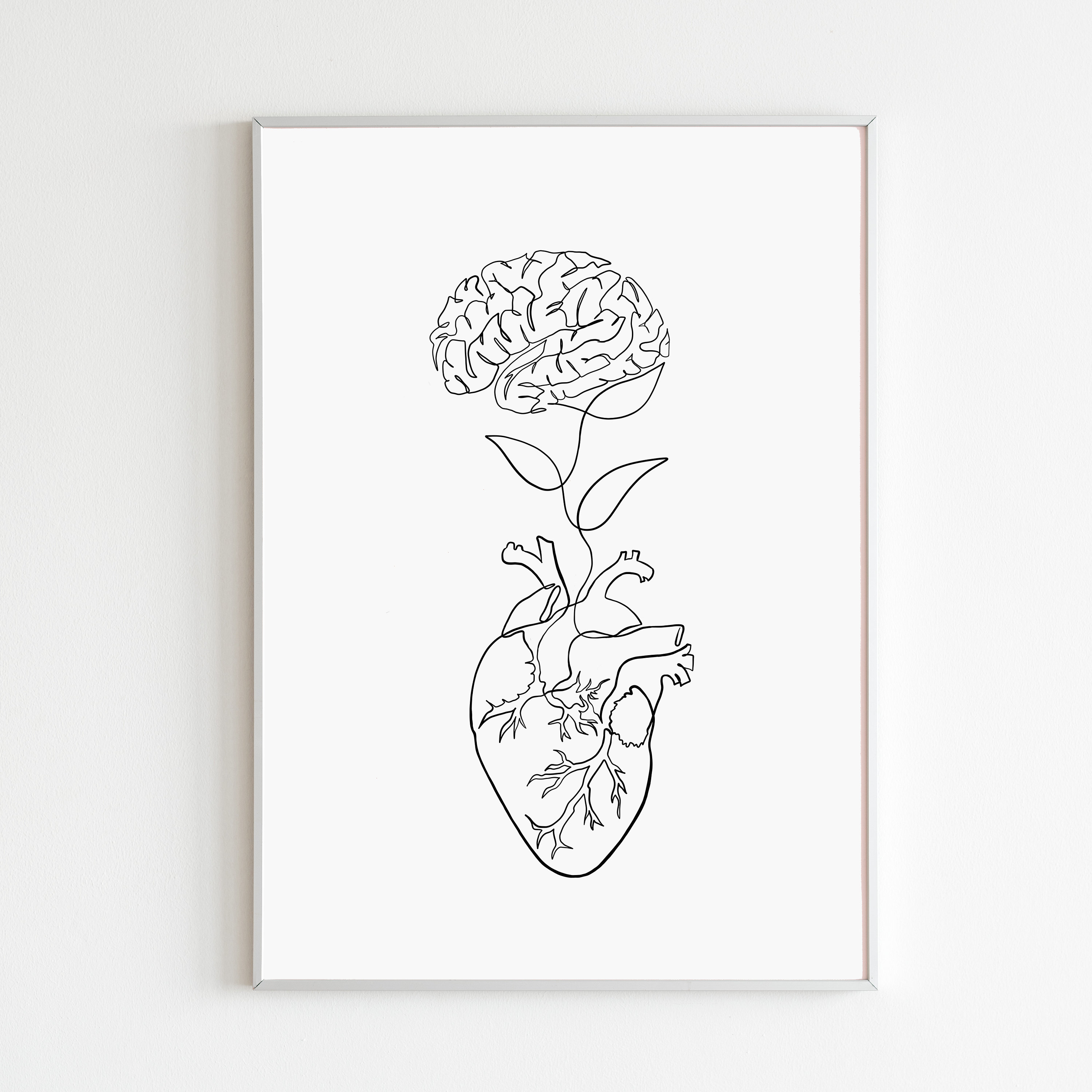 Heart and Brain Art Printable Abstract Brain Heart Art Human Etsy