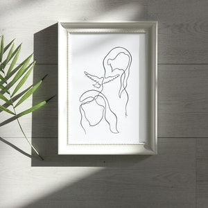 Holy Trinity Art Print, Jesus Line Art, Lds Poster, Abstract Trinity, Christian Modern Posters, Alternative Biblical Art, Father Spirit Son image 5