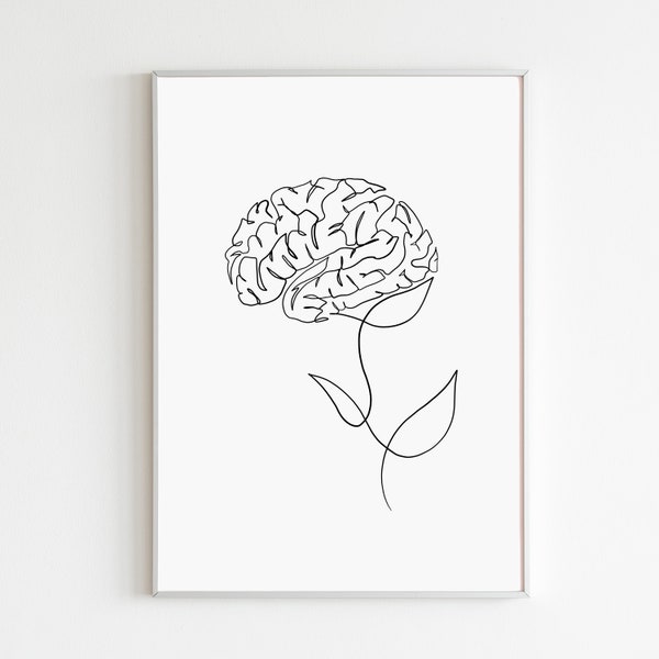 Brain Art Printable Psychologist Gift Neurology Art Cerebral Abstract Brain Art Psychiatrist Gift Anatomical Brain Art
